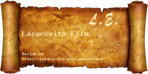 Lazarovits Ella névjegykártya